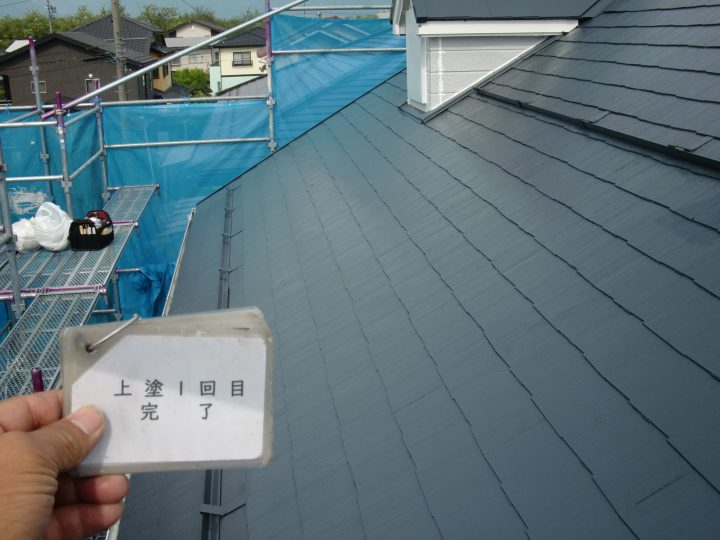 上塗1回目(屋根)